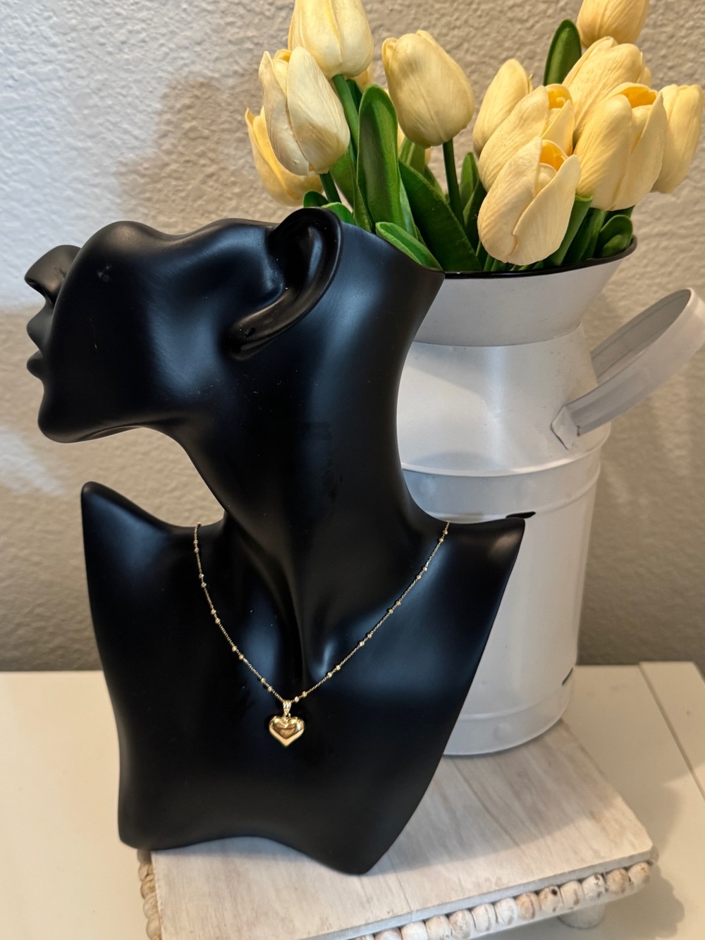 Gold Heart Pendant Necklace - Women's Jewelry